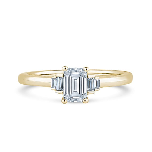 M5E01 Emerald Engagement Ring
